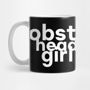 Obstinate Headstrong Girl Jane Austen Typography (White) Mug